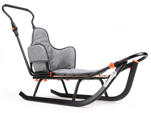 Sanki dziecięce teo&gigi ALL SEASONS Z MATERACYKIEM  SZARY LEN #405