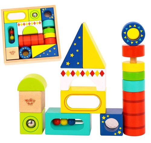 TOOKY TOY Drewniane Edukacyjne Klocki Multifunkcyjne