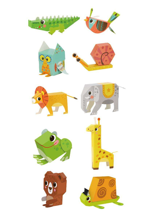 WOOPIE ART&FUN Zestaw Kreatywny Origami 3D Zrób to Sam 10 Zwierzaków