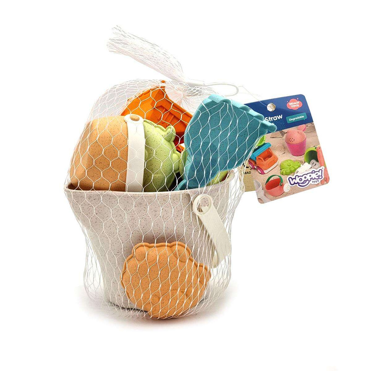 OKAZJA WOOPIE GREEN Zestaw do Piasku + Koparka w Wiaderku 7 el. BIODEGRADOWALNY ORGANICZNY MATERIAŁ