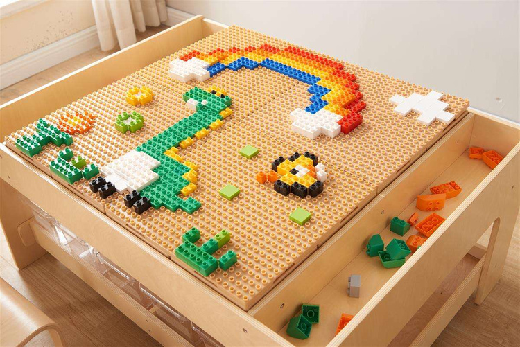 MASTERKIDZ Drewniany Stół Edukacyjny + AKCESORIA STEM WALL + 359 el.