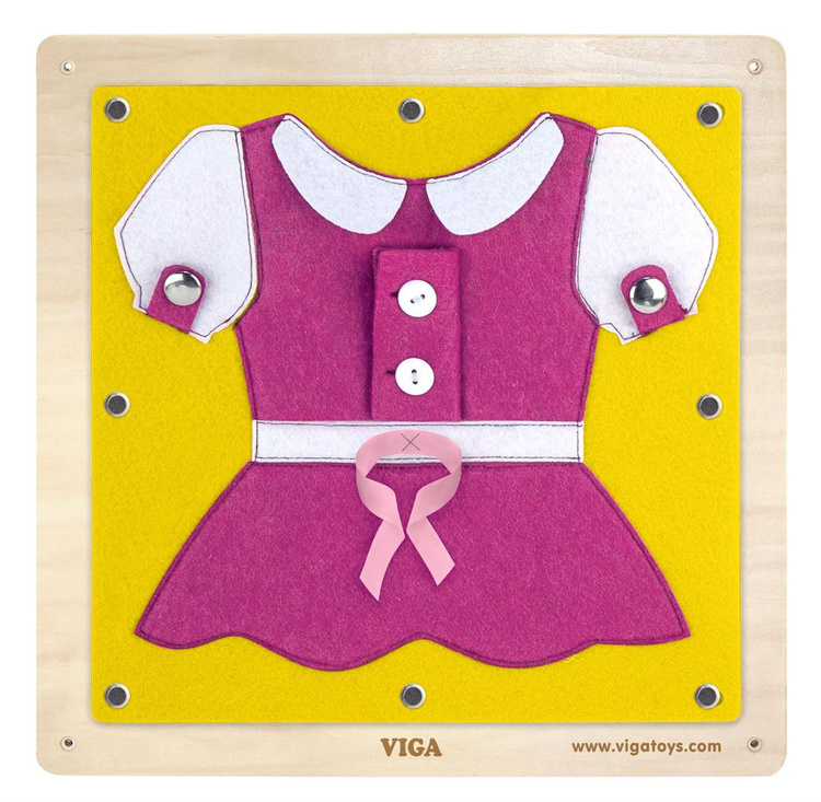 Viga Drewniane Tablice Sensoryczne Ubrania i zapięcia