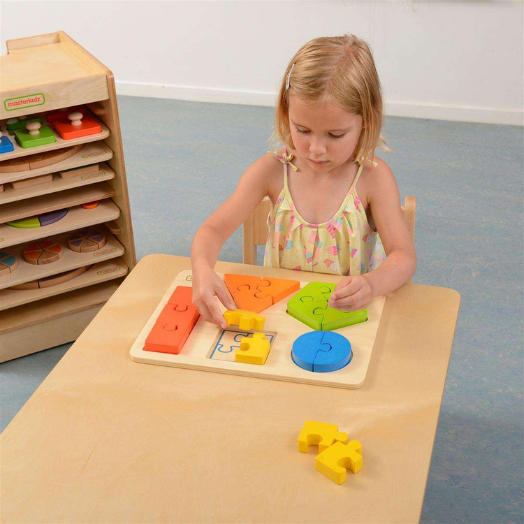 Drewniane Puzzle Dla Dzieci Nauka Kształtów Figury Geometryczne Masterkidz