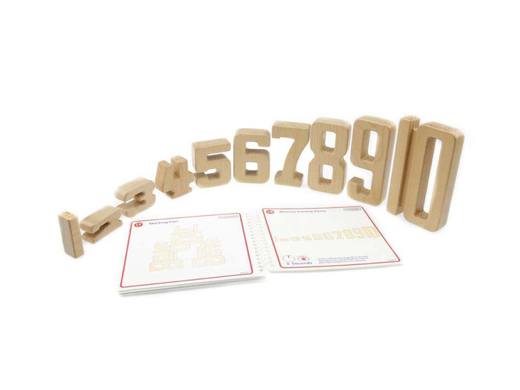 Zestaw Edukacyjny Drewniane Cyferki 1-10 Masterkidz 37 Elementów