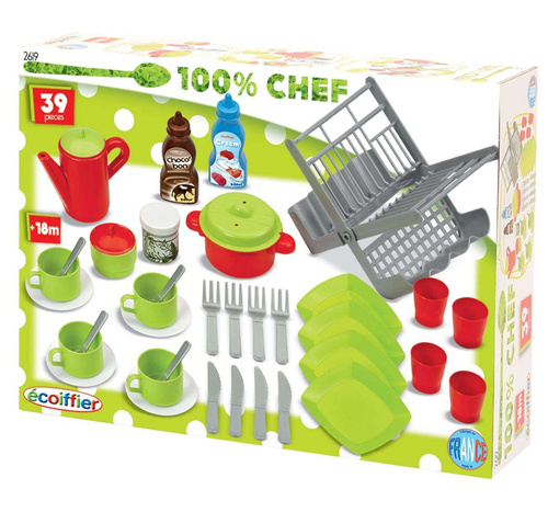 Smoby Ecoiffier zestaw naczyń z suszarką