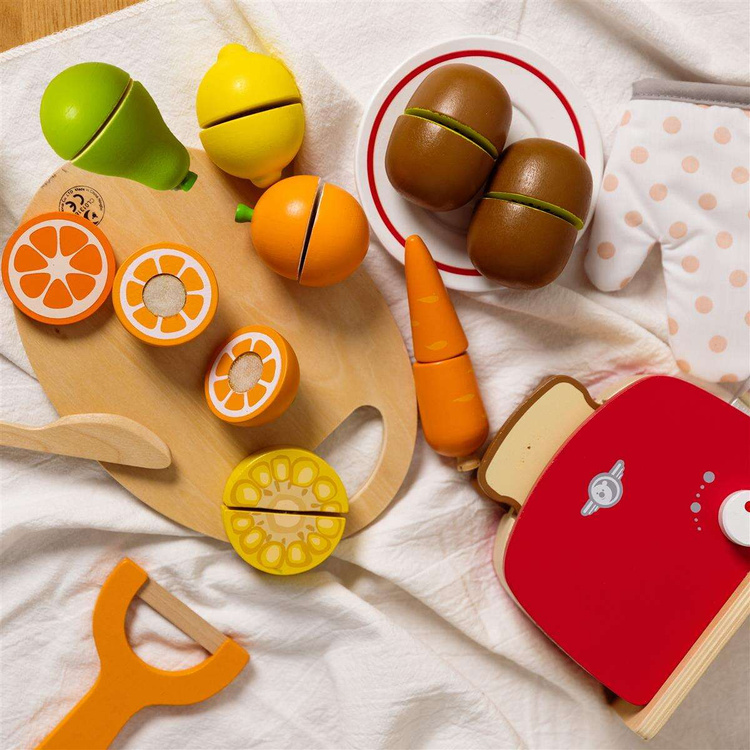 CLASSIC WORLD Drewniany Zestaw Do Krojenia Owoców