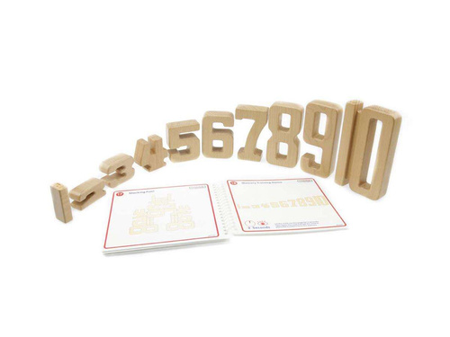 Zestaw Edukacyjny Drewniane Cyferki 1-10 Masterkidz 37 Elementów