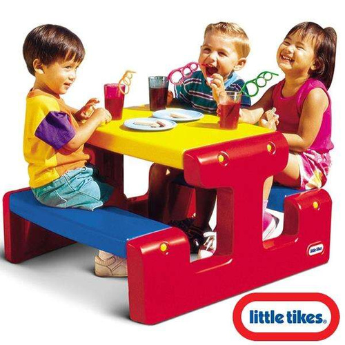 Little tikes Stół - Stolik piknikowy czerwono żółto niebieski