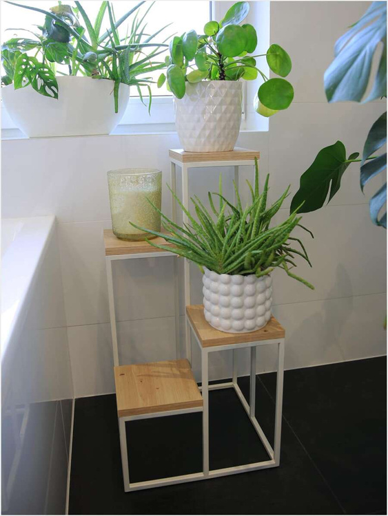 Kwietnik Loft metalowy Kaszmir Dąb Artisan CUBE Slim 4/70