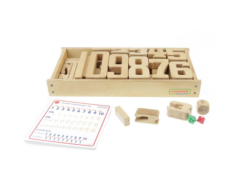 Zestaw Edukacyjny Drewniane Cyferki 1-10 Masterkidz 37 Elementów