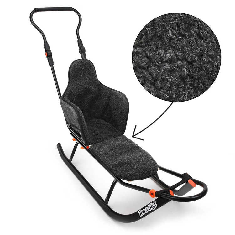 Sanki dziecięce teo&gigi ALL-SEASONS materacyk czarny len z czarną wełną #403