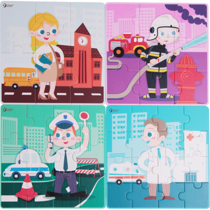 Układanka Puzzle dla dzieci 4 w 1 Zawody Classic World