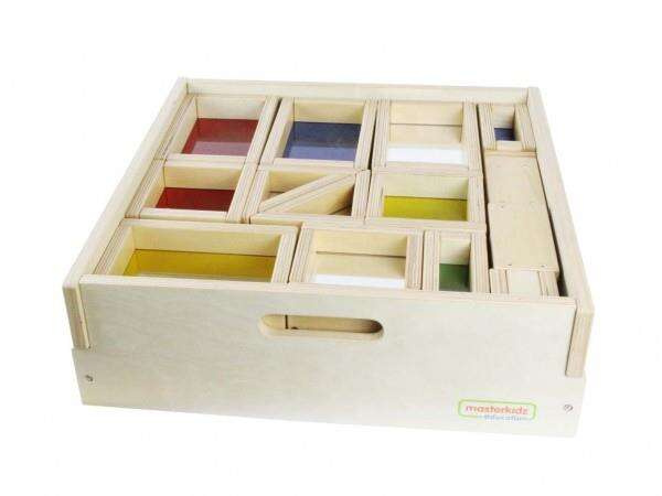 MASTERKIDZ Dewniane Klocki Tęczowe 29 Elem.