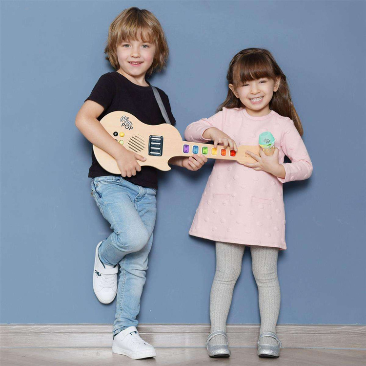 CLASSIC WORLD Gitara Drewniana Elektryczna Świecąca Dla Dzieci