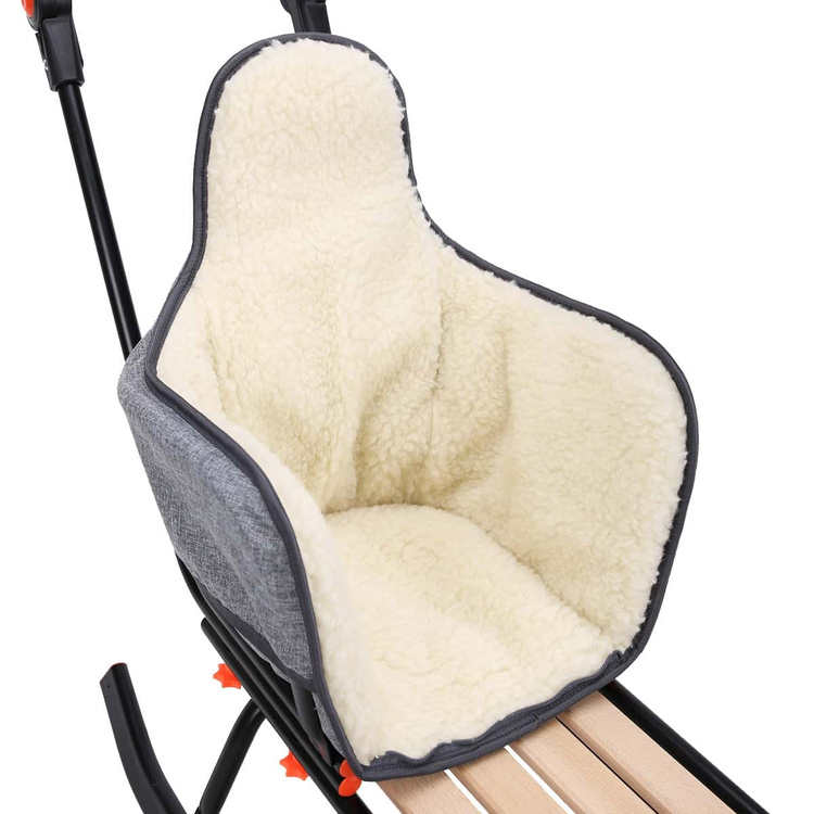 Sanki dziecięce teo&gigi ALL SEASONS Z MATERACYKIEM SZARY LEN Z WEŁNĄ #401