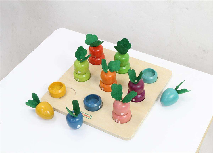 MASTERKIDZ Tablica Edukacyjna Warzywa Nauka Liczb i Kolorów Montessori