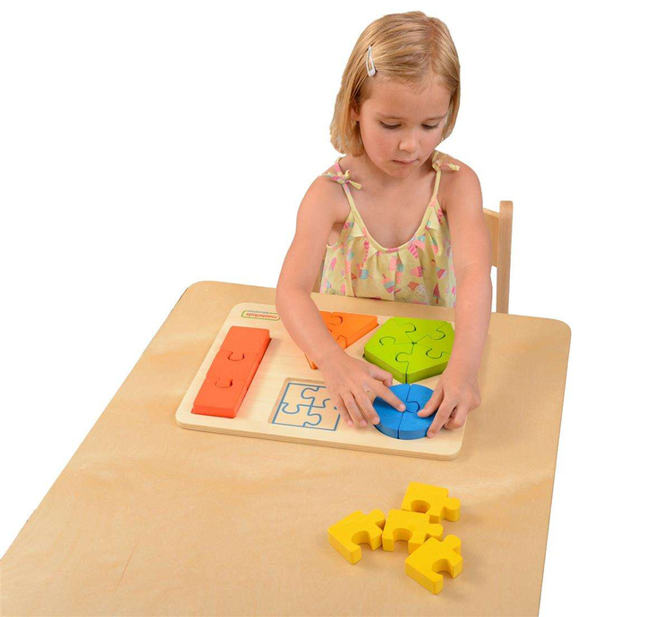 Drewniane Puzzle Dla Dzieci Nauka Kształtów Figury Geometryczne Masterkidz