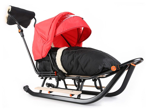 Sanki dziecięce teo&gigi ALL SEASONS z kółkami, podnóżkami i mufką #529