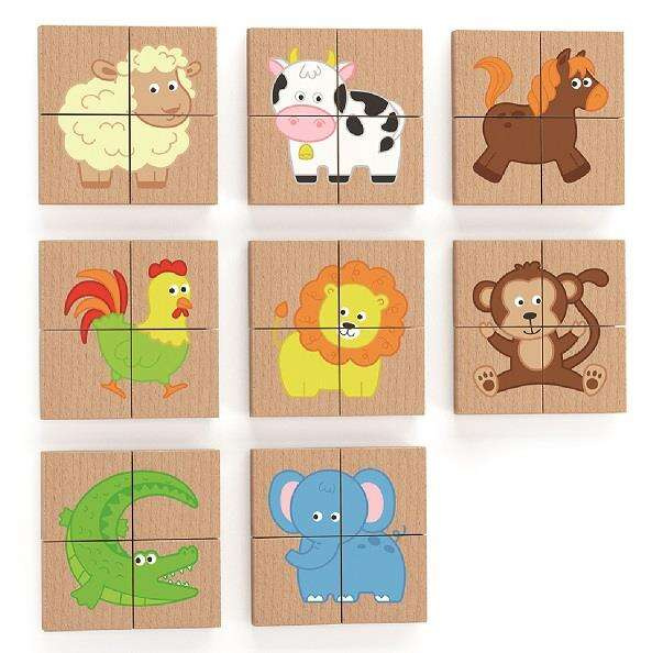 Drewniane Puzzle Magnetyczne Zwierzęta Układanka Viga Toys