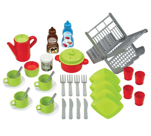 Smoby Ecoiffier zestaw naczyń z suszarką