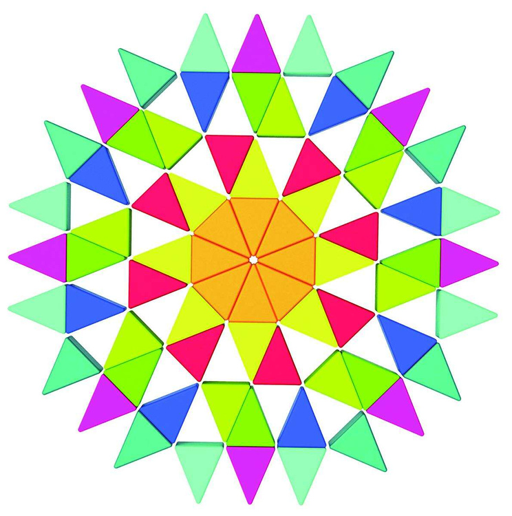 TOOKY TOY Puzzle Ośmiokątne Drewniana Mozaika Edukacyjna (73el.)