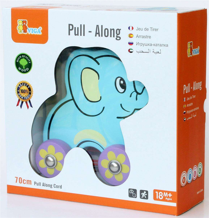 Viga drewniany słoń do ciągnięcia na sznurku