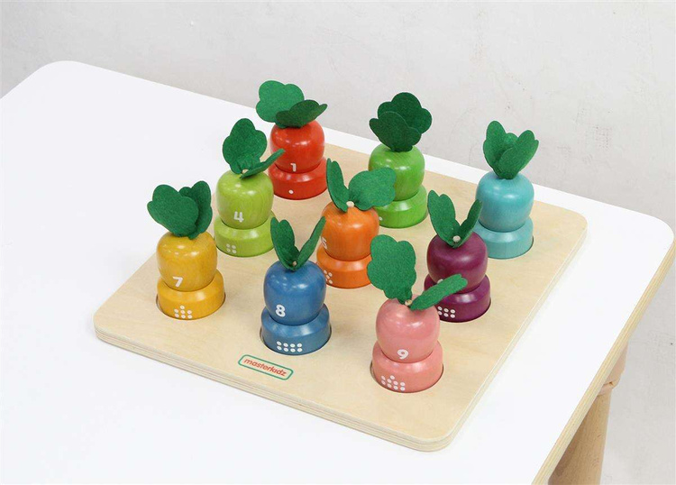 MASTERKIDZ Tablica Edukacyjna Warzywa Nauka Liczb i Kolorów Montessori