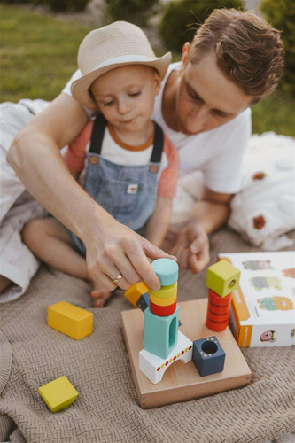 TOOKY TOY Drewniane Edukacyjne Klocki Multifunkcyjne