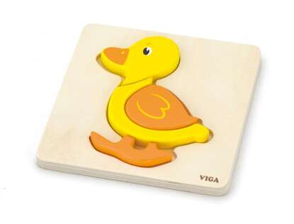 VIGA Pierwsze drewniane Puzzle maluszka Kaczuszka