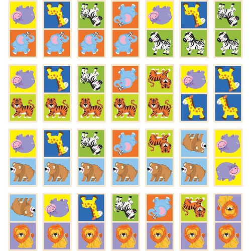 VIGA Drewniane Klocki GRA DOMINO Zestaw Zwierzątka 28 Elementów Do Przewracania