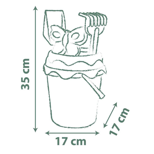 SMOBY GREEN Wiaderko z Akcesoriami do Piasku i Konewką z Bioplastiku