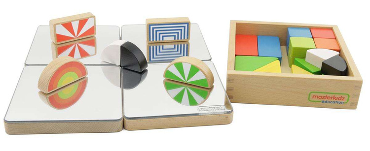 Zestaw Kolorowe Klocki Dla Dzieci Drewniane 24 Sztuki Masterkidz