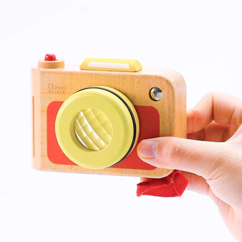 Aparat Fotograficzny dla Dzieci Classic World Drewniana Zabawka z Soczewką