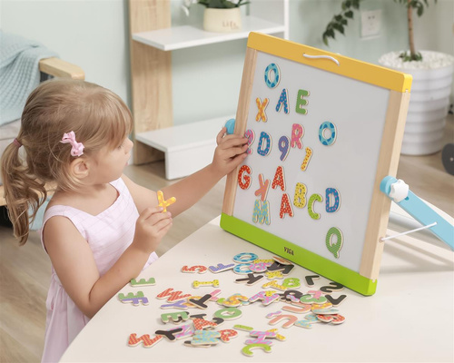 Viga Drewniany Zestaw Magnetyczny Literki i cyferki