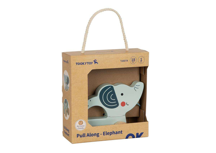 TOOKY TOY Słonik do Ciągnięcia Drewniany