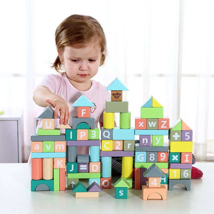 TOOKY TOY Kolorowe Klocki 90 elementów Literki Cyferki