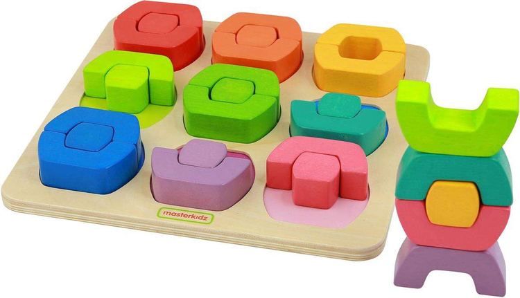 Kolorowe Klocki Dzielone Sorter Kształtów Kolorów Masterkidz