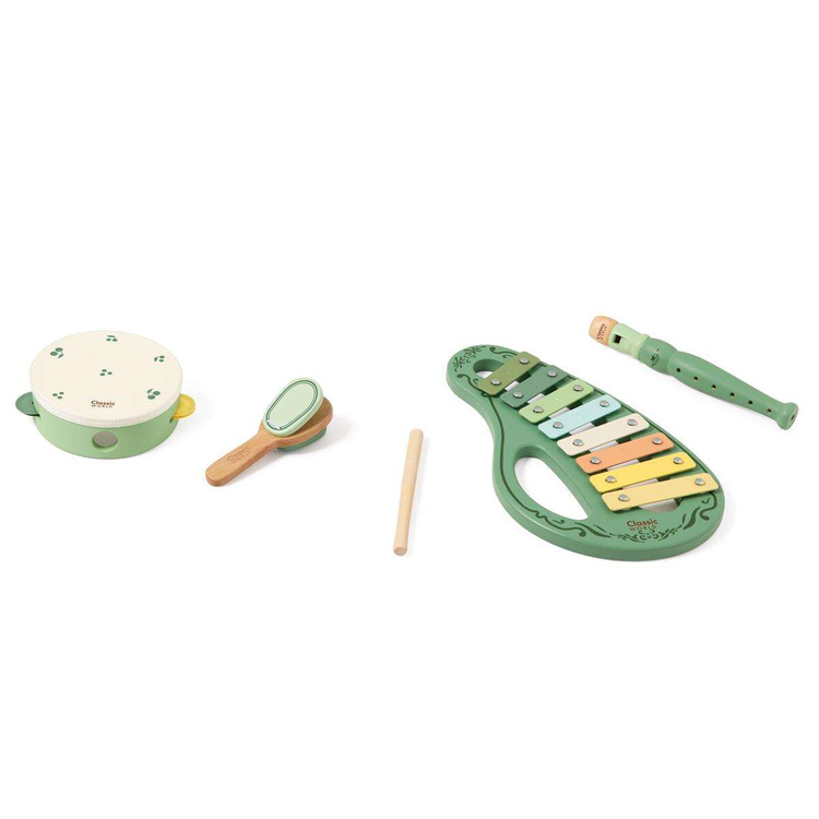 CLASSIC WORLD Drewniany Zestaw Vintage Instrumentów Muzycznych 18ms+