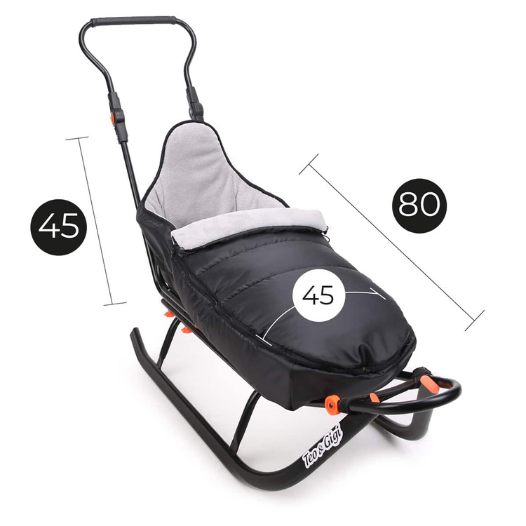 Sanki dla dzieci teo&gigi Smart Line PLUS jasny szary bipolar  #880