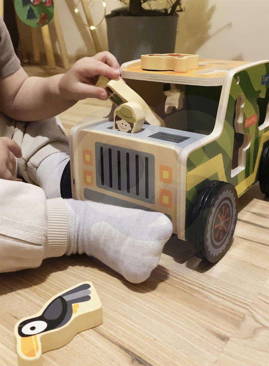TOOKY TOY Drewniany Jeep Safari Sorter Samochód