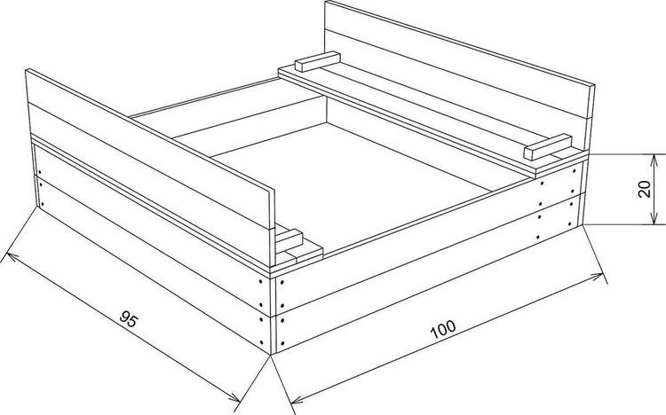 Ella Sandpit AXI wooden sandbox with benches