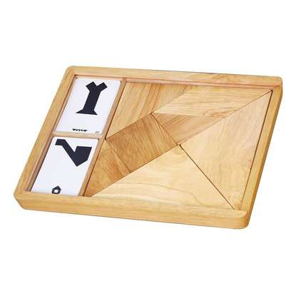 Viga Tangram Drewniana Gra Logiczna Układanka Klocki Łamigłówka