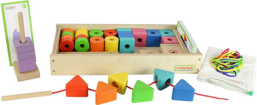 Drewniana Sznurowanka Duża Kolorowa Masterkidz