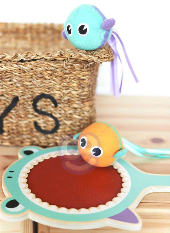 WOOPIE GREEN Gra na Rzepy CATCH BALL Zręcznościowa Paletka + 2 Piłki Rybki