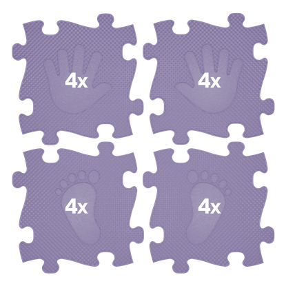 WOOPIE Mata Sensoryczna Ortopedyczna Puzzle Ręce i Nogi 16 el. - Kolor Fioletowy