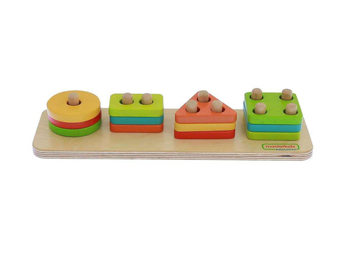 Drewniany Sorter Kształtów Kolorowe Klocki Masterkidz