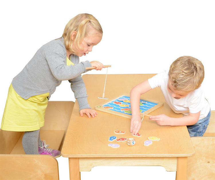 Łowienie Rybek Drewniana Zabawka Edukacyjna Cyferki Kolory Masterkidz