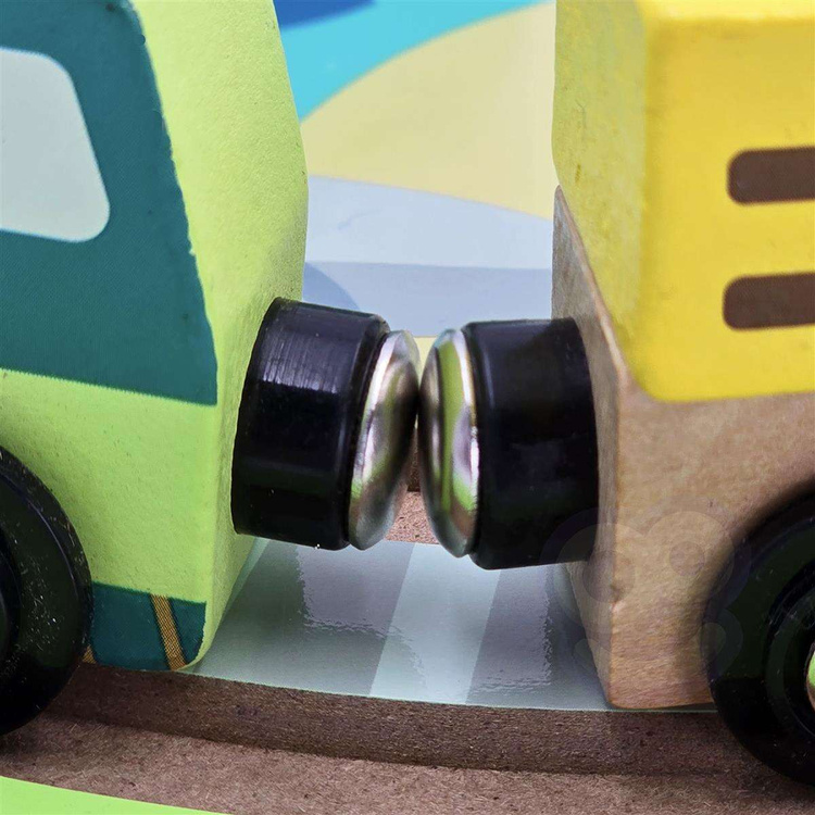 Tooky Toy Drewniana Walizka Tor ZOO Zwierzęta Pojazd Wagoniki