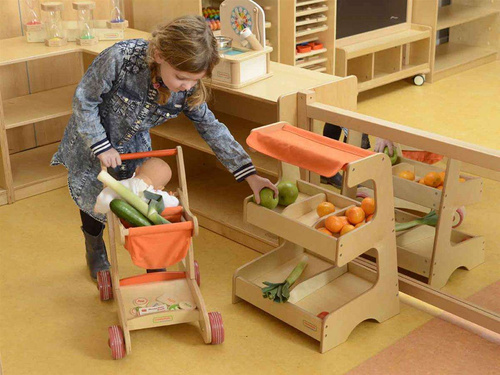 Drewniany Wózek Sklepowy Na Zakupy Masterkidz