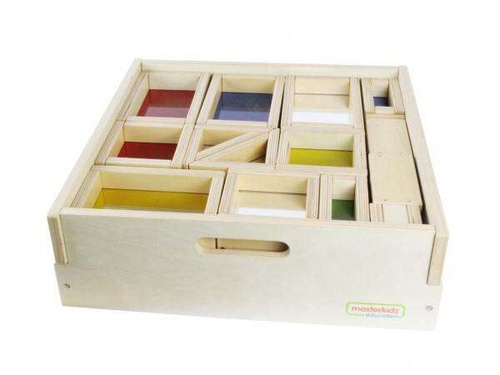 MASTERKIDZ Dewniane Klocki Tęczowe 29 Elem.